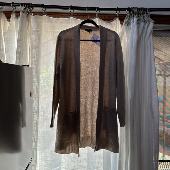 CHARTER CLUB Women's 100% Cashmere Cardigan Pearl Taupe LARGE PRICE FIRM - Picture 2 of 5